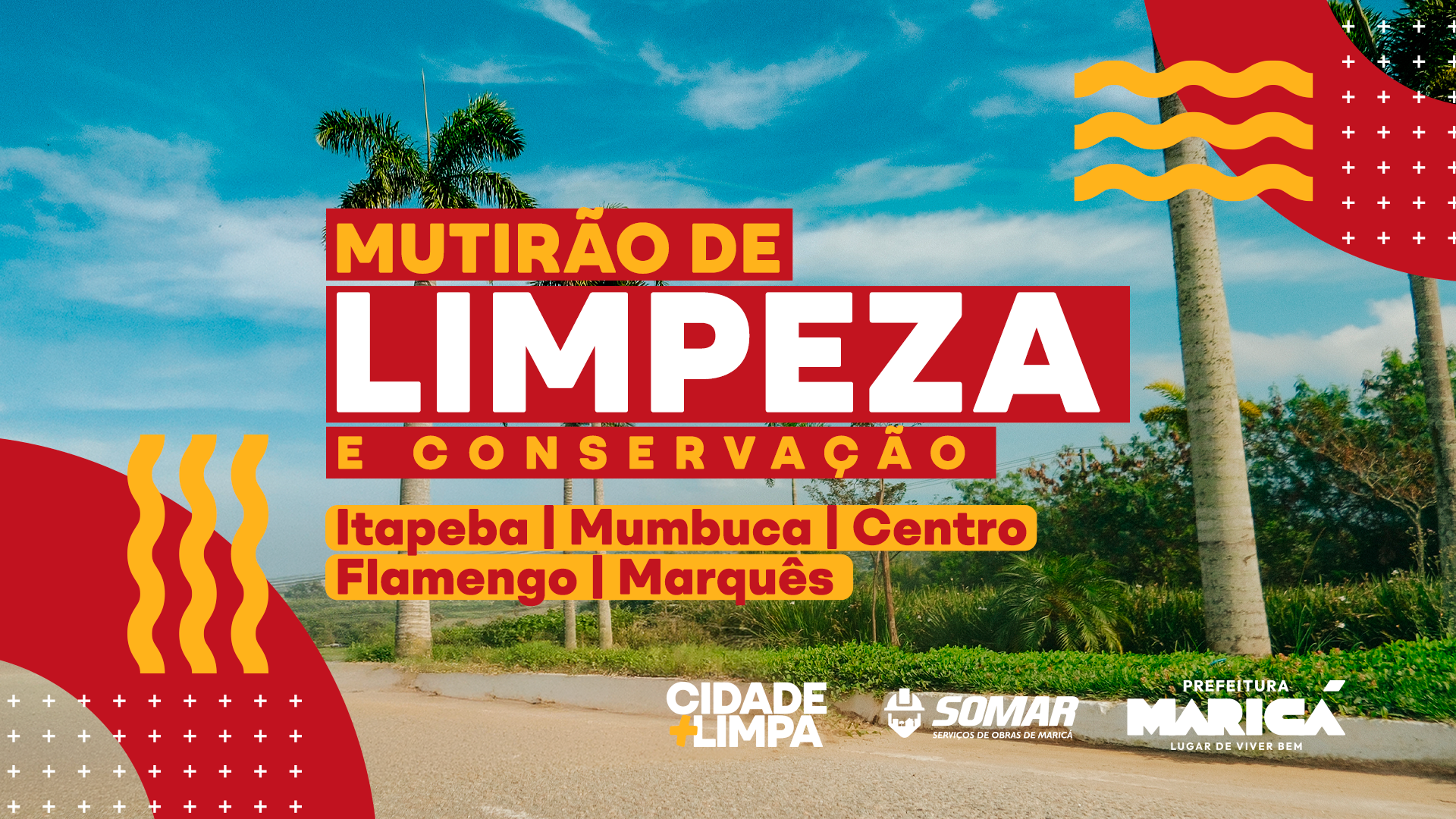 Mutirão Cidade + Limpa leva serviços de conservação a cinco bairros de Maricá.